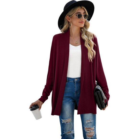 Women's Rayon Blend Lightweight Wrap Cardigan Sweater Fall Winter Casual - Picture 3 of 5
